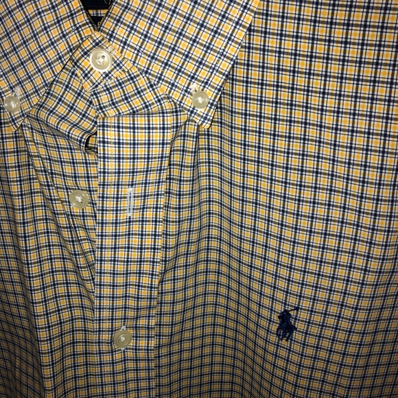 Polo Ralph Lauren- Yellow/Black long sleeve button down, sz medium, light use - Picture 3 of 6